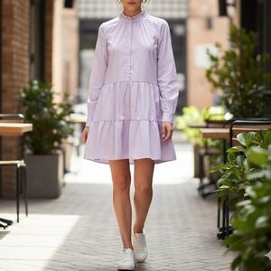 GAP Women Dress XL Lilac Tiered Mod Minimalism Cottagecore Clean Girl Utility